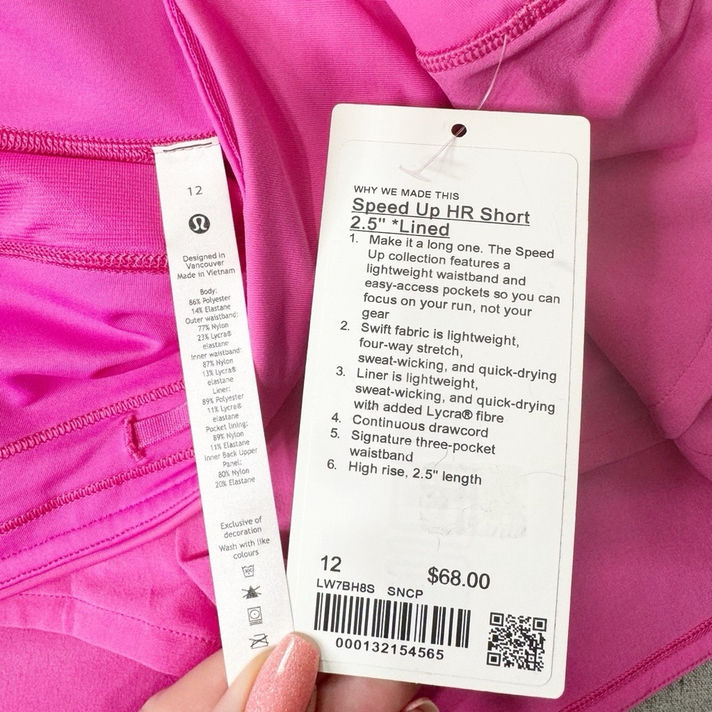 Lululemon Speed Up High Rise Athletic Shorts Sonic Pink NWT - Picture 8 of 10